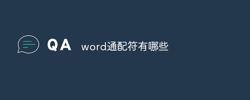 word通配符详细教程方法